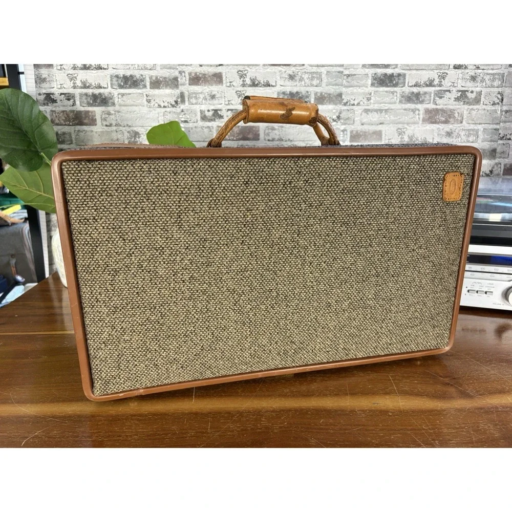 Vintage Hartmann Suitcase Walnut Tweed Leather Luggage⭐️21